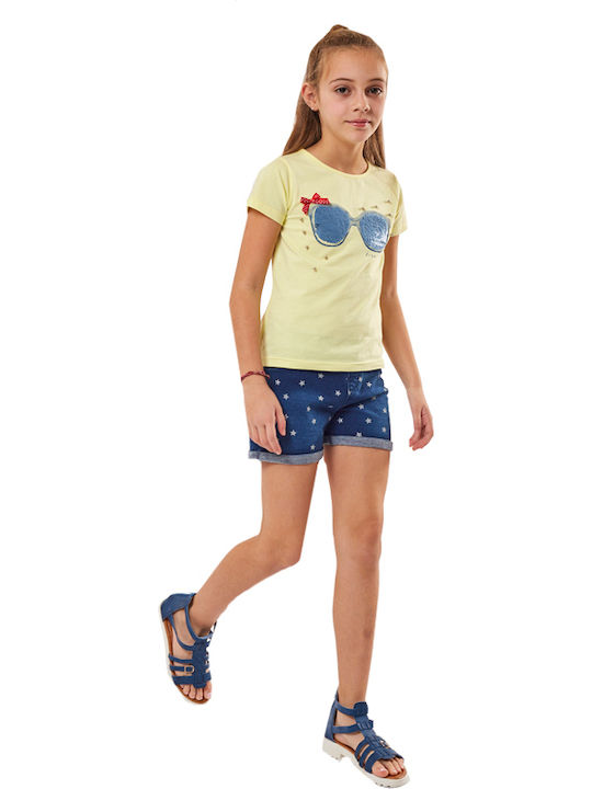 Εβίτα Kinder Set mit Shorts Sommer 2Stück Gelb