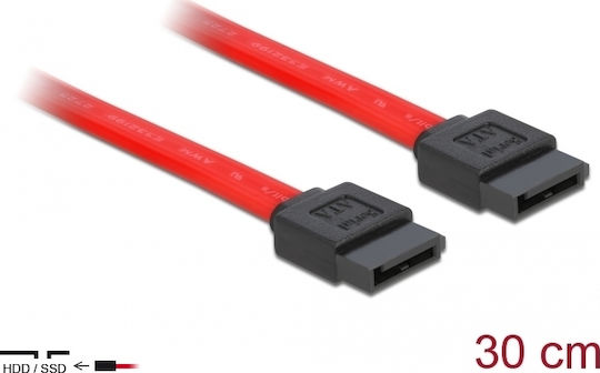 DeLock 7-Pin SATA II - 7-Pin SATA II Cable 30cm Κόκκινο (84247)