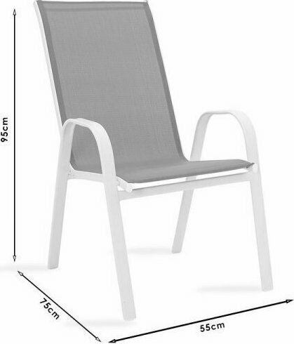 Outdoor Chair Metallic Calan Black / Grey 55x75x95cm