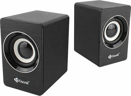 Kisonli A-707 Ηχεία Υπολογιστή 2.0 με Ισχύ 3W Μαύρα