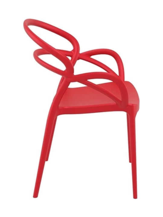 Scaun de exterior Polipropilenă Mila Roșu 57x56x82cm