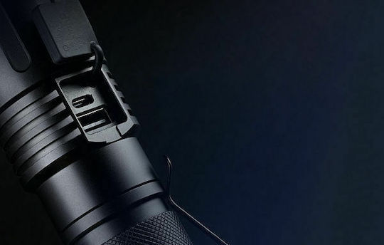 Superfire Rechargeable Flashlight LED IP34 with Maximum Brightness 1500lm Black