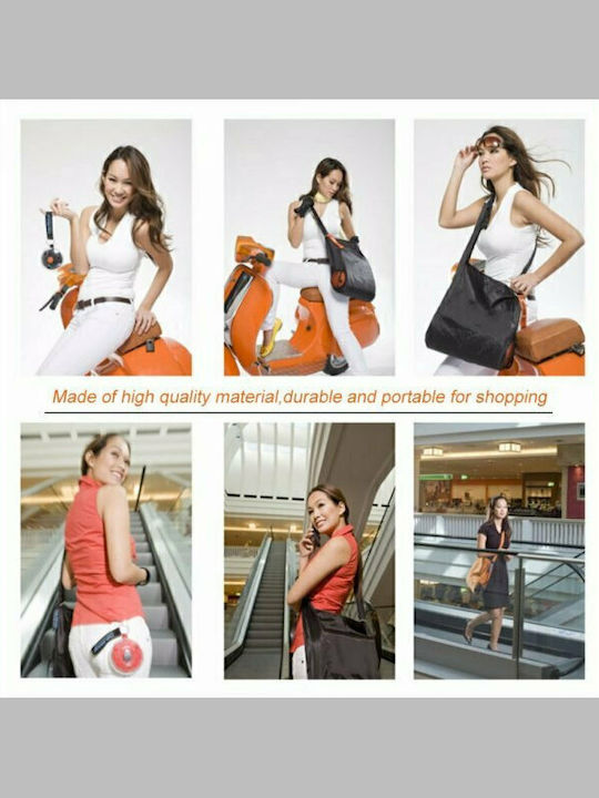 Roll-Up Fabric Shopping Bag in Black color