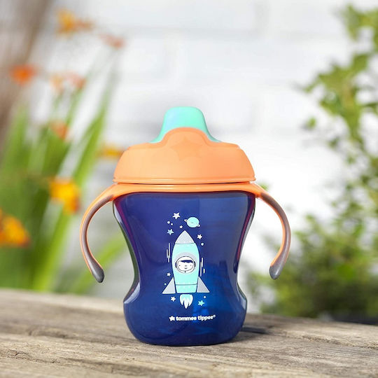 Tommee Tippee Căniță pentru copii cu Mânere și Pai Trainer Sippee Cup 230ml din Plastic Albastru 230ml pentru 7m+m+