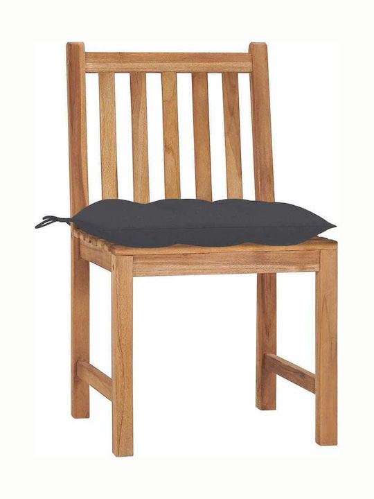 Gartenstühle Hölzernes Teak mit Anthrazitfarbenen Kissen mit Kissen 2Stücke 50x53x90cm