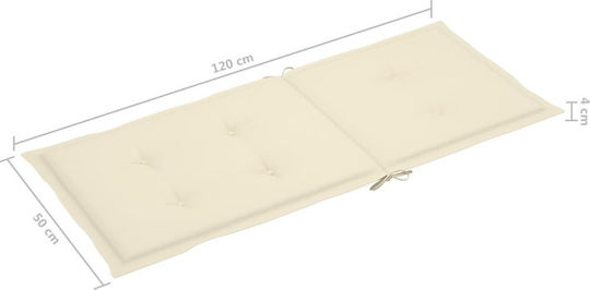 Schaukelstuhl Bamboo Cream mit Kissen 66x86x105εκ.