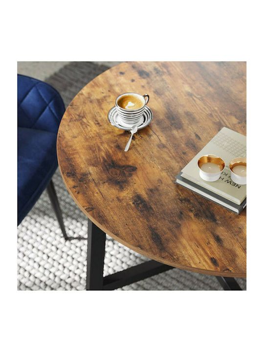Round Central Wooden Brown Coffee Table W80xL80xH75cm