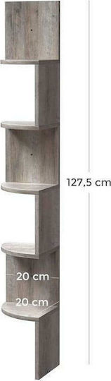 Raft colțar gri 20x20x127.5cm