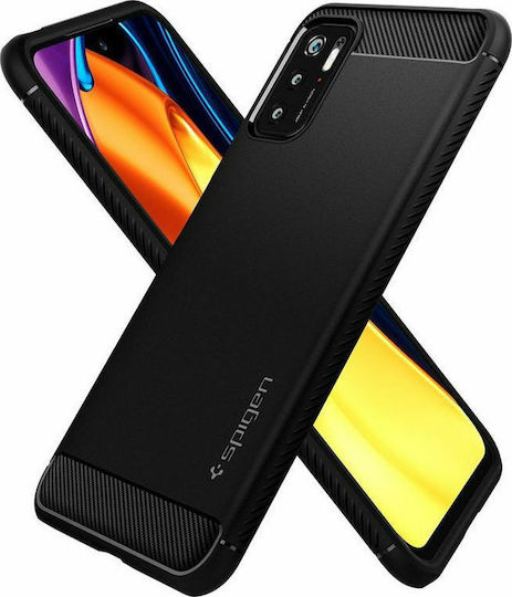 Spigen Rugged Armor Back Cover Πλαστικό 2mm Μαύρο (Redmi Note 10 5G / Poco M3 Pro)