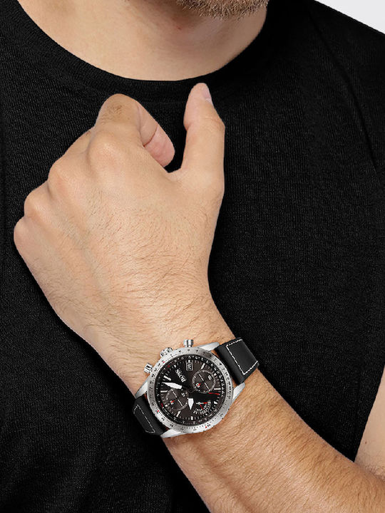 Boss Pilot Edition Ceas Bărbați 43mm Cronograf Baterie cu Curea
