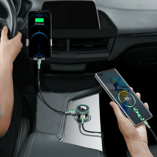 Baseus FM Transmitter Αυτοκινήτου με AUX / MicroSD / USB Γρήγορης Φόρτισης QC3.0