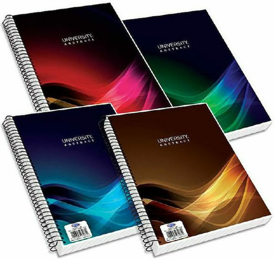 Skag Spiral Notebook Ruled B5 90 Sheets 3 Subjects University Abstract 1pcs (Μiscellaneous Designs/Colors)