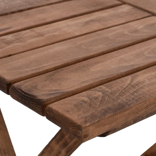 Foldable Outdoor Wooden Table Limnos Walnut 101.5x63x75cm