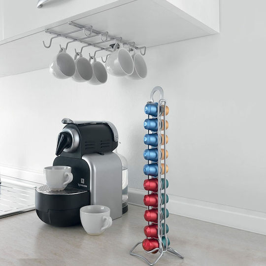 Metaltex Metalic Stand de depozitare pentru 20 capsule Nespresso 8x9x38cm 363560