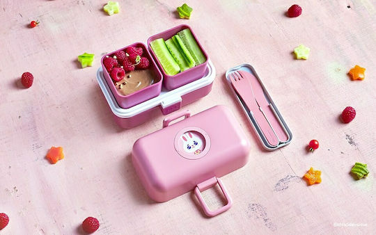 Monbento Кутия за храна Пластмасова Pink Blush с Прегради 800ml