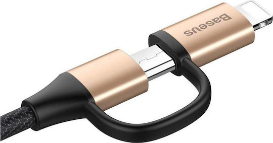 Baseus Yiven Braided USB to Lightning / micro USB Cable 2A Χρυσό 1m CAMLYW-1V