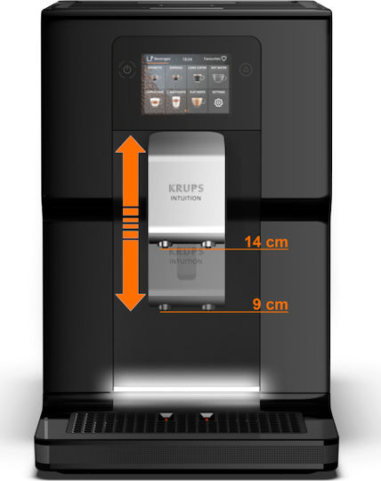 Krups Intuition Preference Automatic Espresso Coffee Machine 1450W Pressure 15bar for Cappuccino with Grinder Black EA873810