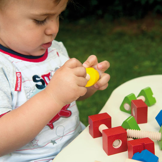 Andreu Toys Παιχνίδι Κατασκευών Ξύλινo Bolts And Nuts