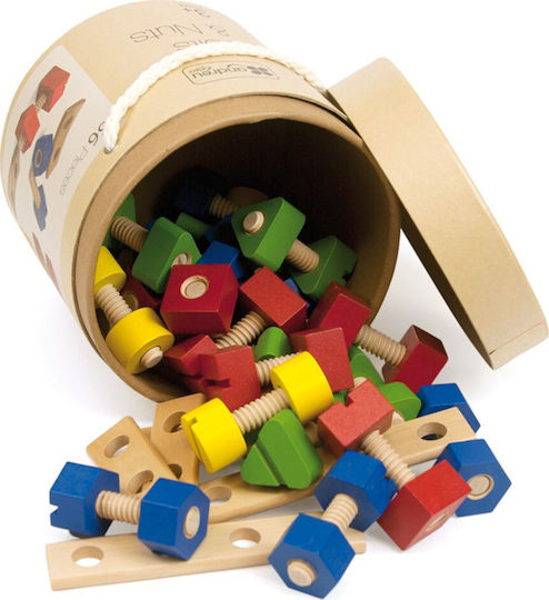 Andreu Toys Παιχνίδι Κατασκευών Ξύλινo Bolts And Nuts