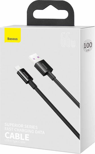 Baseus Superior 66W USB 2.0 Cable USB-C male - USB-A 66W Μαύρο 1m CATYS-01