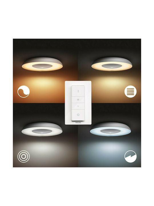 Philips Hue Still Smart Πλαφονιέρα Οροφής 39.1εκ. Ασημί με Ενσωματωμένο LED