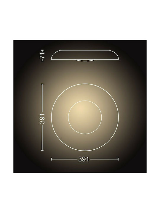 Philips Hue Still Smart Πλαφονιέρα Οροφής 39.1εκ. Ασημί με Ενσωματωμένο LED