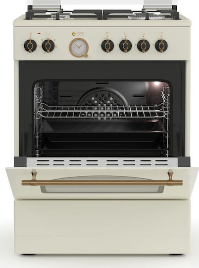 Thermogatz TGS 4320 Κουζίνα 60lt με Εστίες Υγραερίου Π60εκ. Μπεζ Beige