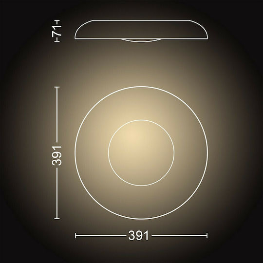 Philips Hue Still Smart Ceiling Mount Light 39.1cm Black with Integrated LED