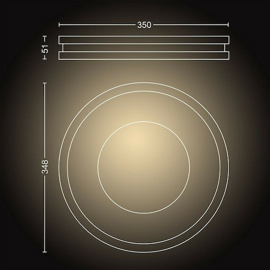 Philips Hue Being Smart Ceiling Mount Light 34.8cm Silver with Integrated LED