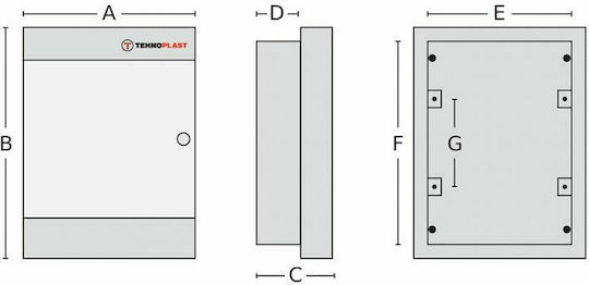 Tehnoplast Walled Waterproof 12-Elements Fuse Box with 2 Rows W283xH357xD68mm 282U24CW