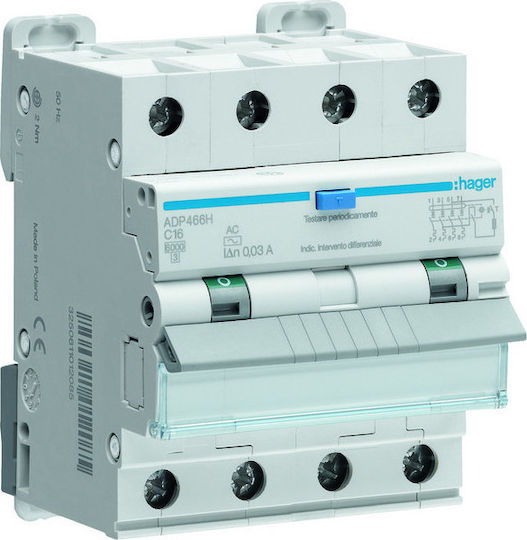 Hager Phase Relays Leckage der Erde 40A Quadruple Pole mit integriertem Fehlerstromschutzschalter 30mA