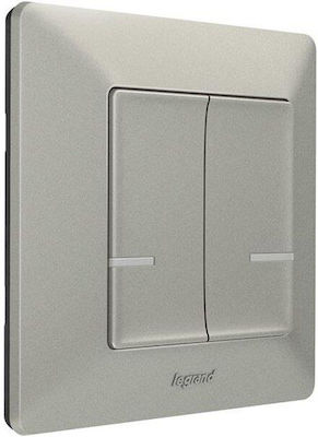 Legrand Valena Life with Netatmo Recessed Electrical Lighting Wall Switch with Frame Basic Silver