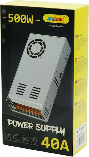 Andowl Τροφοδοτικό LED Ισχύος 500W με Τάση Εξόδου 12V
