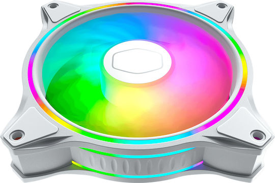 CoolerMaster Masterfan MF120 Halo 3in1 White Edition Case Fan (1800rpm / 47.2cfm) with RGB Lighting and 4-Pin PWM Connection 3pcs White