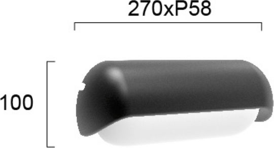 Viokef Titus Επιτοίχια Εξωτερική Πλαφονιέρα LED IP65 13W με Θερμό Λευκό Φως 27x10x58εκ.