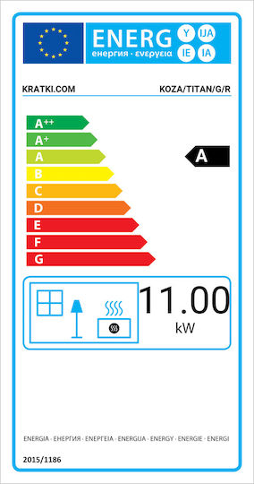 Kratki Koza Titan G R Metalic Soba pe lemne 11kW Negru