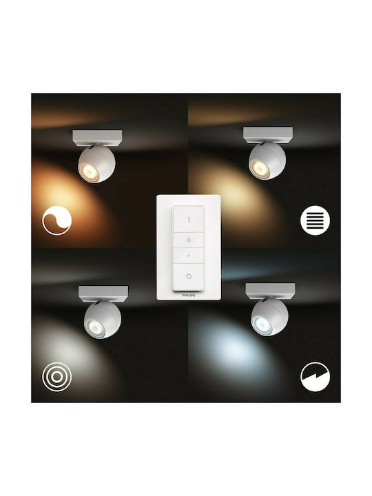 Philips Buckram Μονό Σποτ με Ντουί GU10 σε Λευκό Χρώμα