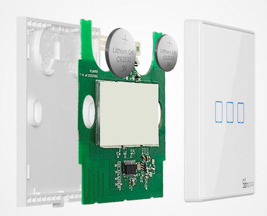 Sonoff RF-T2EU3C Wall-mounted Triple Touch Wall Switch with White Frame
