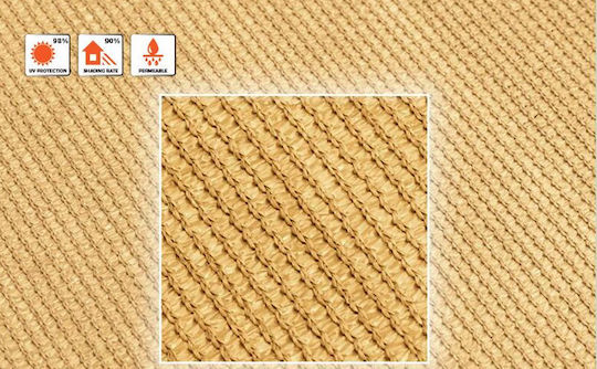 Grasher Ε220 Triangle Shade Sail Beige With Hoop 3.6m 180gr/m²