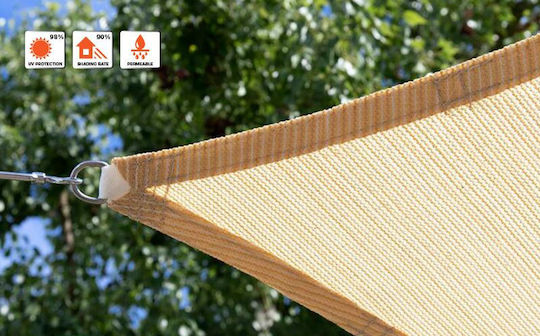 Grasher Ε220 Triangle Shade Sail Beige With Hoop 3.6m 180gr/m²