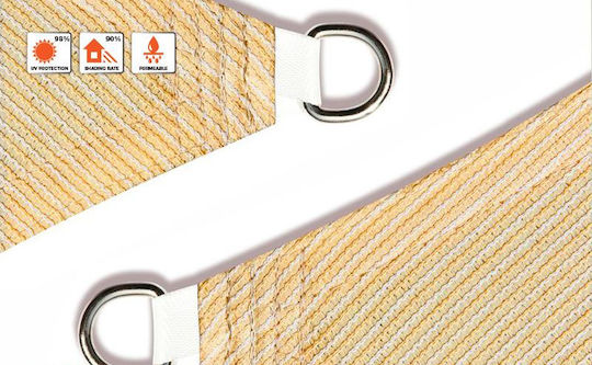 Grasher Ε220 Triangle Shade Sail Beige With Hoop 3.6m 180gr/m²