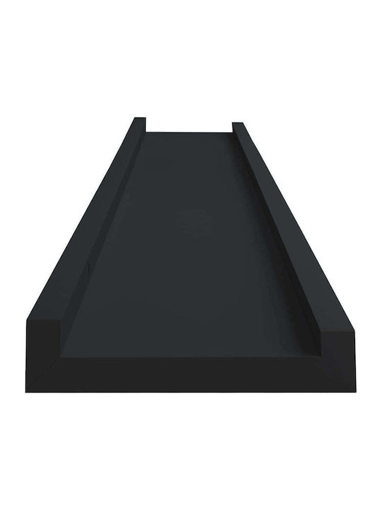 Ράφια Τοίχου Μαύρο (2τμχ) 80x9x3εκ.