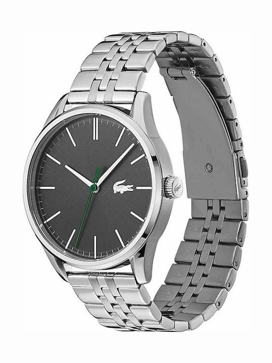 Lacoste Vienna Ανδρικό Ρολόι 43mm Μπαταρίας με Ασημί Μεταλλικό Μπρασελέ