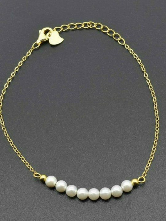 Prince Silvero Bracelet Chain made of Silver Gold Plated with Pearls