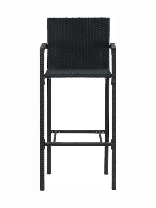 Σκαμπό Μπαρ Εξωτερικού Χώρου Rattan Μαύρο 4τμχ 52x56x118cm