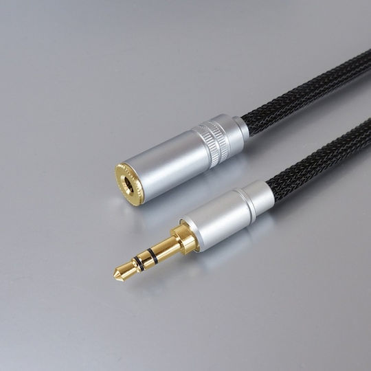Dynavox Καλώδιο Ήχου 3.5mm male - 3.5mm female Μαύρο 3m με Επίχρυσους Ακροδέκτες 207379