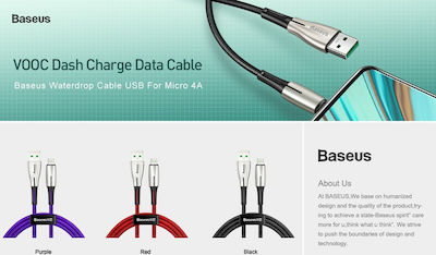 Baseus Waterdrop 1m Braided USB 2.0 to micro USB Cable Red (CAMRD-B09)