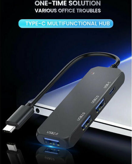 InLine Robotsky Hub 4 Θυρών USB 2.0 με σύνδεση USB-C