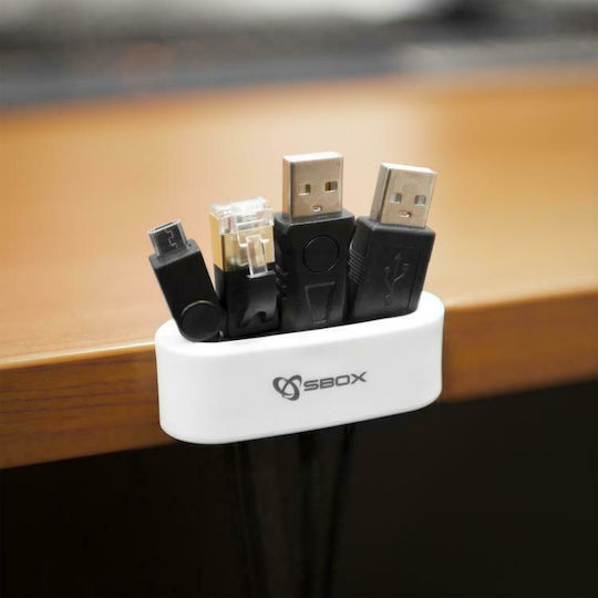 Sbox Cable Organizer Station Λευκό 1τμχ