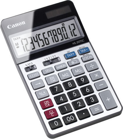 Canon HS-20TSC Calculator Accounting 12 Digits in Black Color 1pcs